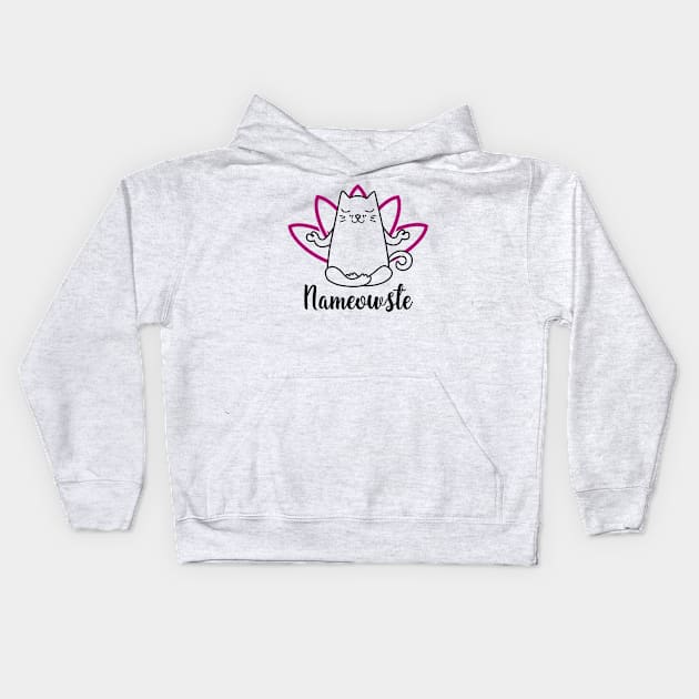 Namaste Cat Kids Hoodie by KsuAnn